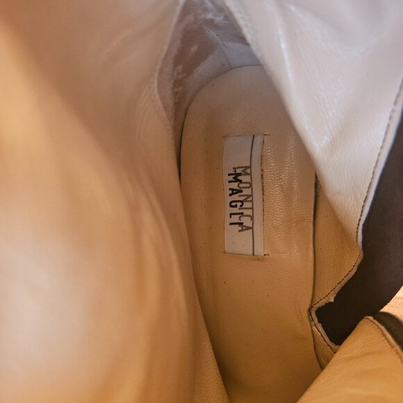 Monica Magli Leather Black Riding Boots - Picture 11 of 16